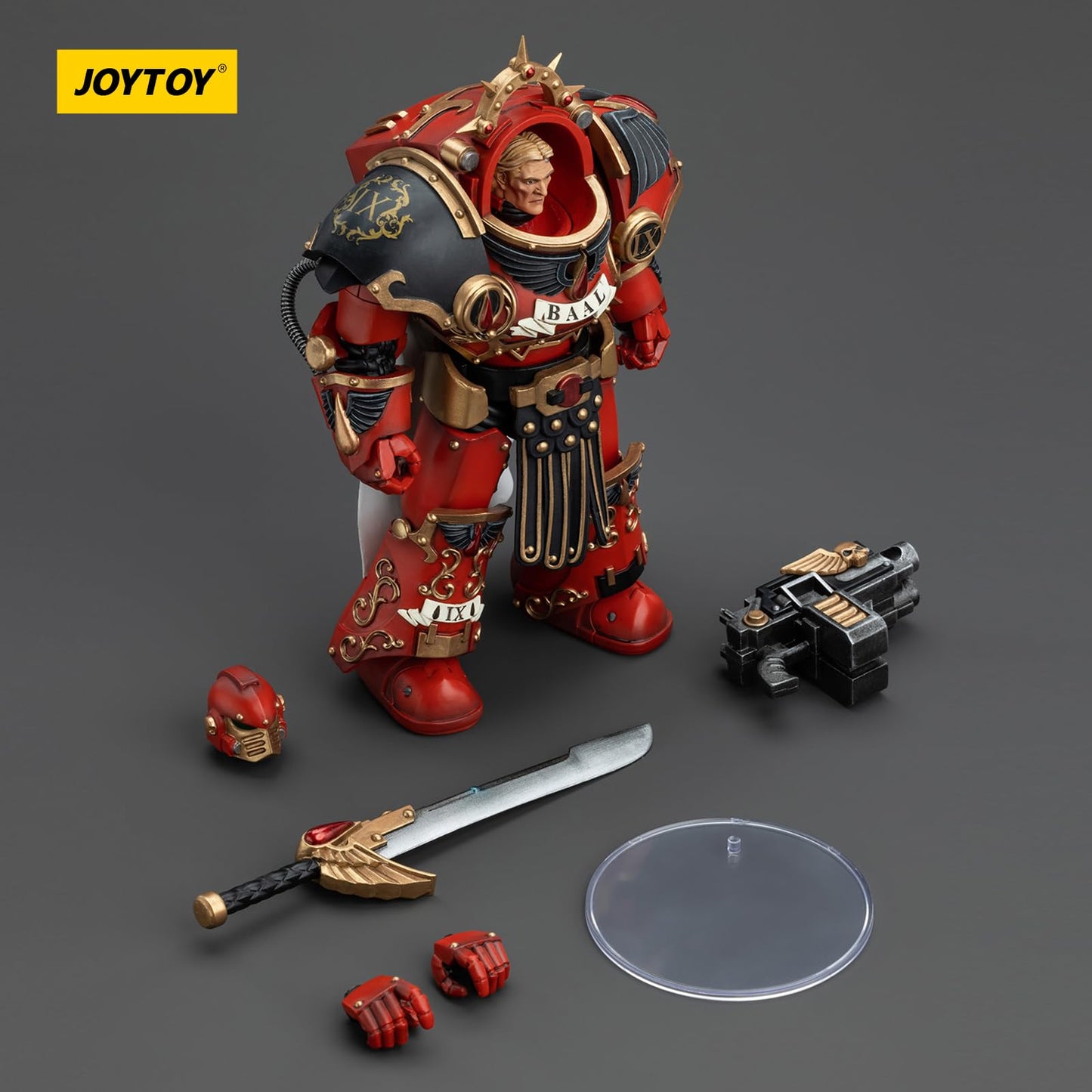 JOYTOY Warhammer 40k Blood Angels, 1/18 Blood Angels Legion Praetor in Tartaros Terminator Armour Action Figure Collect Model