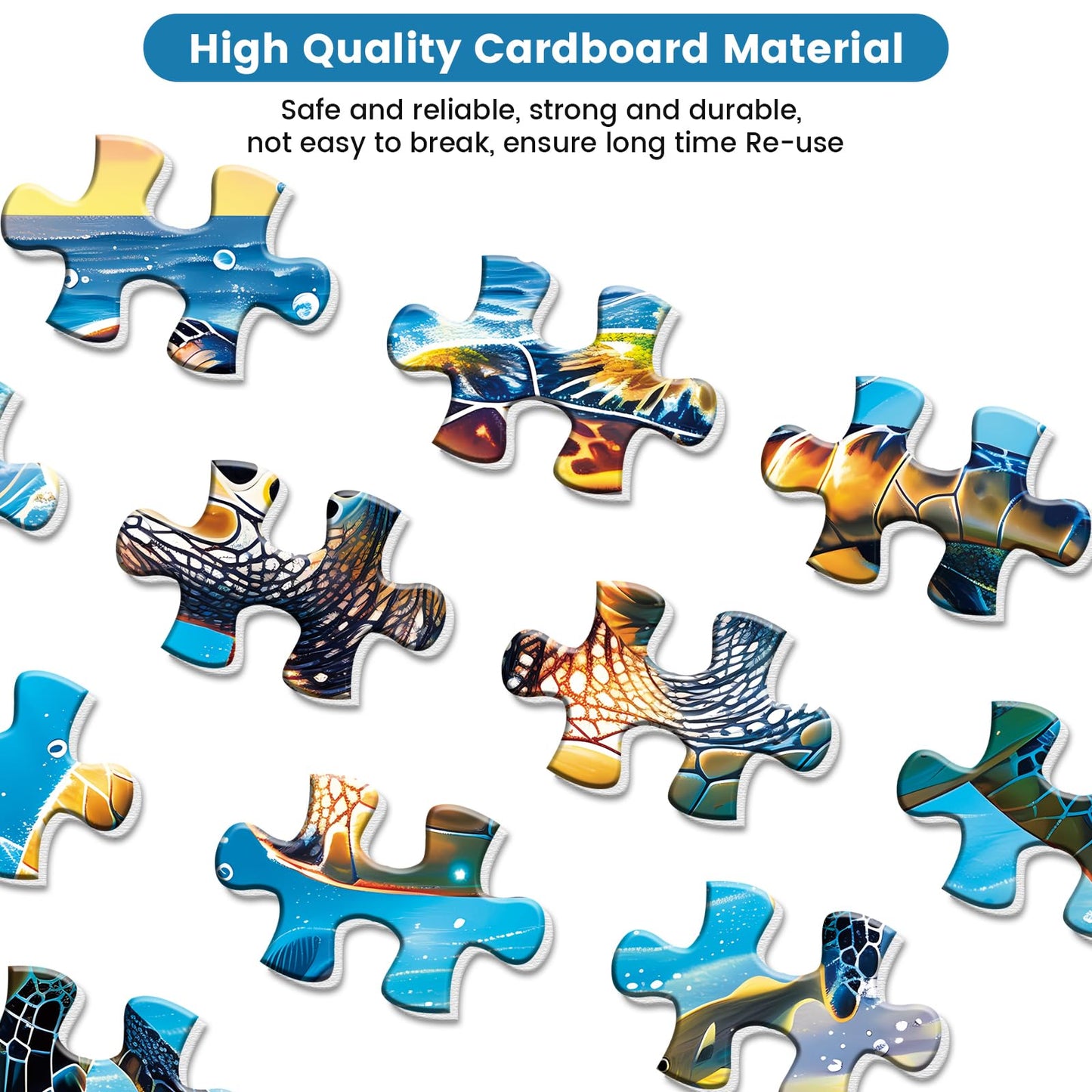 500 Piece Puzzle for Adults-Sea Turtle Puzzle| Recycled Cardboard Jigsaw Puzzles 500 Pieces | Challenging Family Activity Great