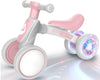 WETIFY Colorful Baby Balance Bike, No Pedal, 4 Silent Wheels, Soft Seat, Pink, Model BK-234, for Toddlers 10-36 Months