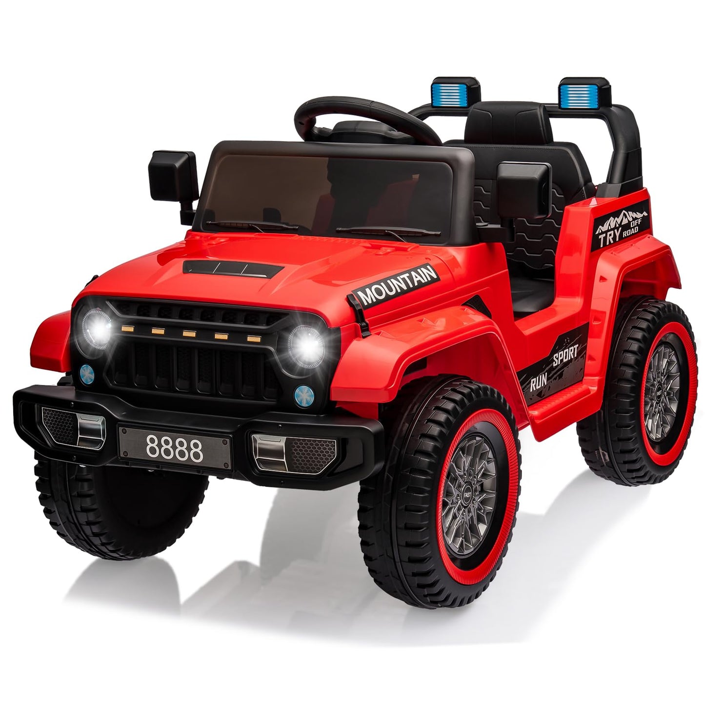 Hetoy Kids Ride On Truck Car, 12V Battery Powered Electric Vehicle Toy W/Parent Remote Control, Spring Suspension, 3 Speeds, Led