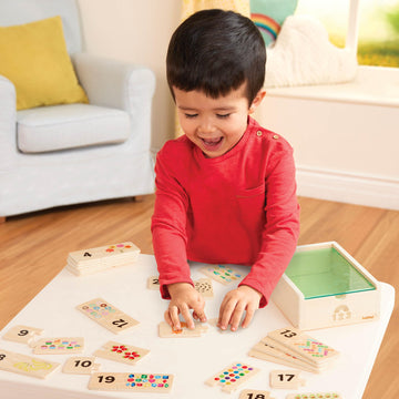 Battat – One-Match Puzzle – Numbers Wooden Puzzle For Toddlers – Wooden Toys – Educational Toys – 3 Years + – Self Correcting Puzzles With Storage Box 123 (41 Pcs)