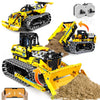 OKKIDY 3 in 1 Kids Remote Bulldozer STEM Technology Building Blocks Set Toys APP Remote Construction Blocks Engineering Excavato