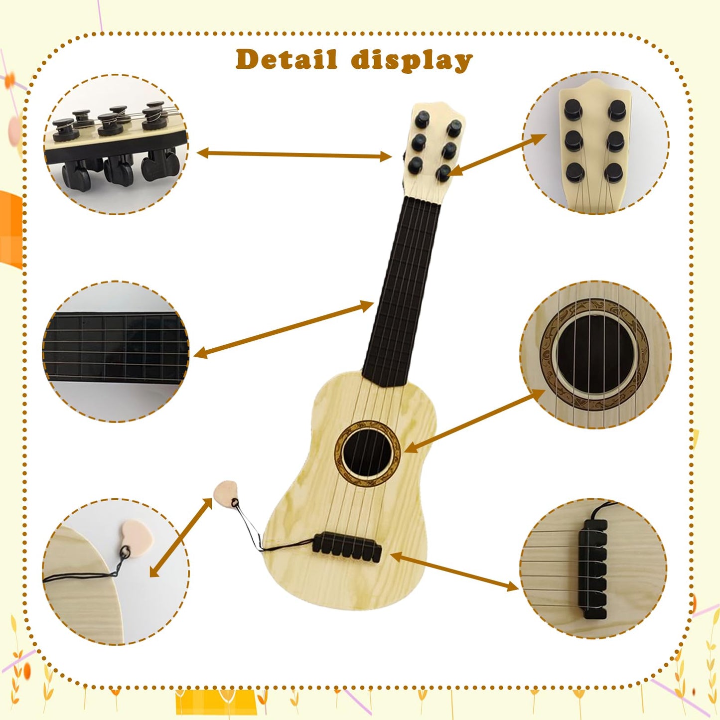 Kids Toy Guitar 6 String,17 Inch Mini Baby Guitar With Pick,Musical Instrument Educational Toy For Toddlers Beginner,Preschooler