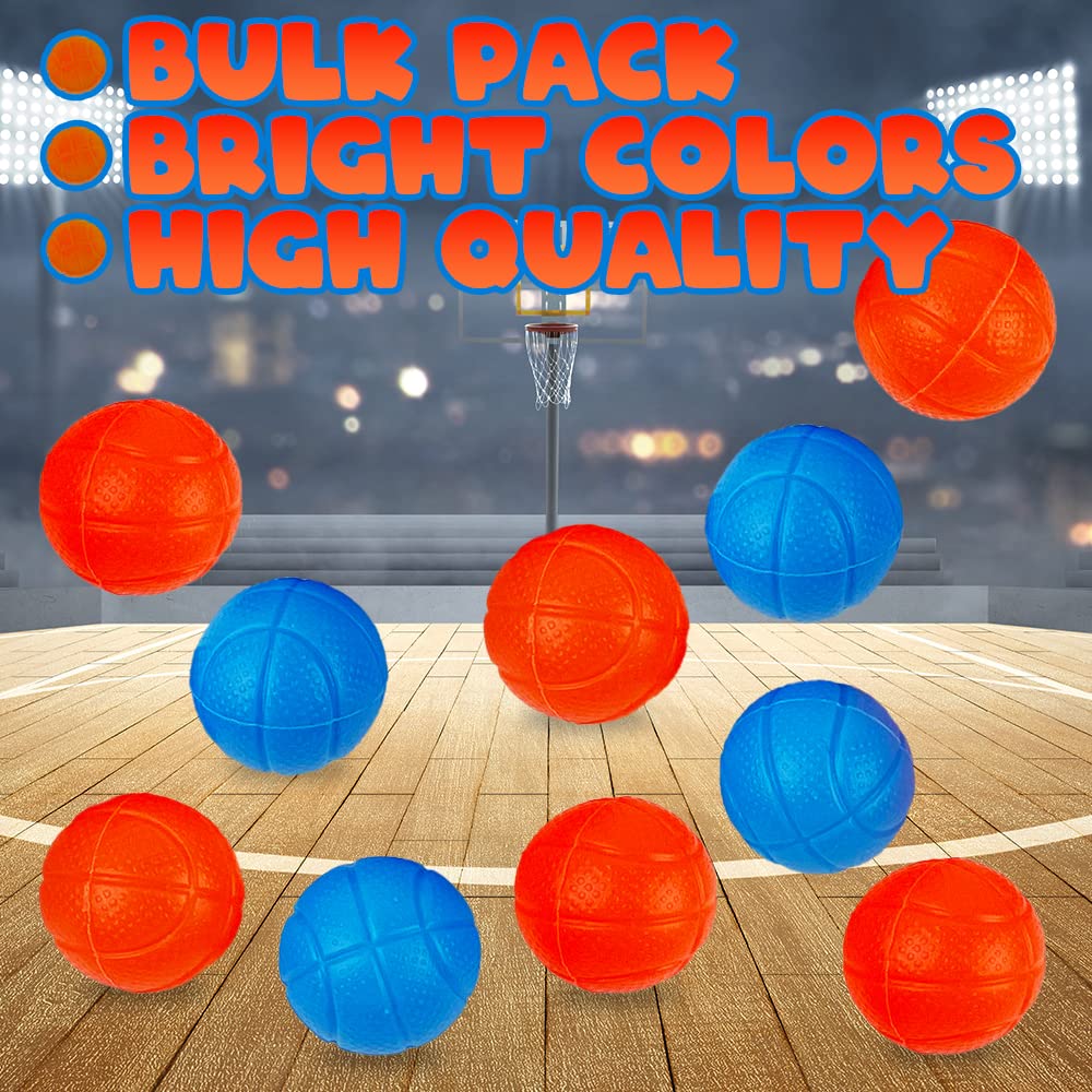 ArtCreativity Mini Replacement Basketballs Set of 24 - Blue & Orange Plastic Toys for Desktop Basketball Arcade Game