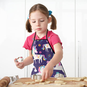 Popologa Little Animal Apron For Girls Boys Kids Cooking Painting Aprons Art Smock Supplies Toddler