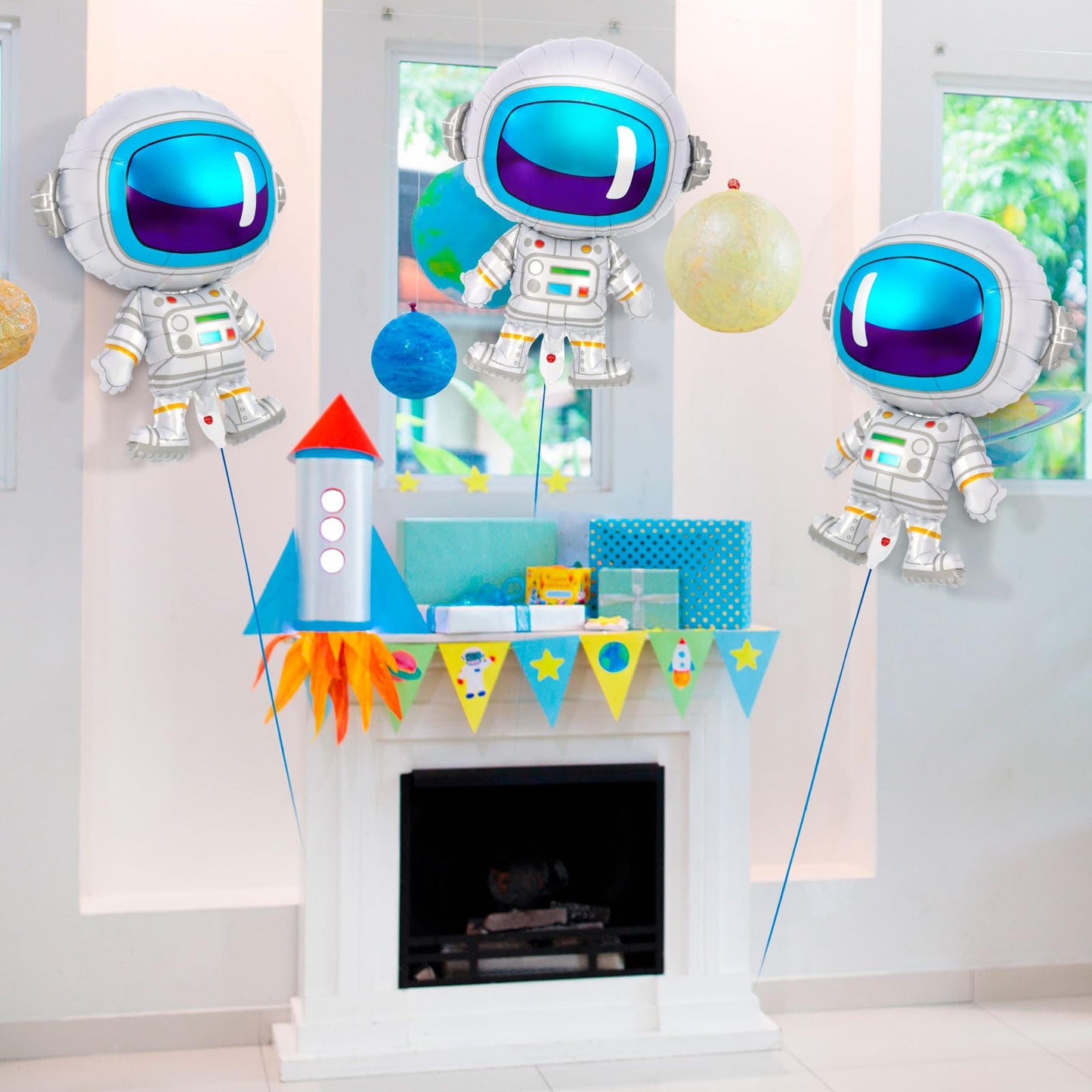 6 Pcs Astronaut Balloons For Kids,Astronaut Foil Balloon,Space Party Decorations,Outer Space Balloon For Baby Shower Universe Sp