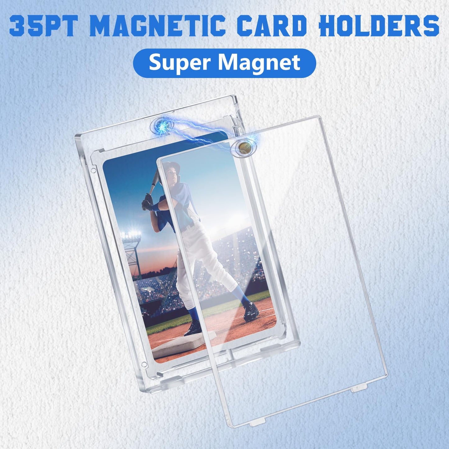 Dedc 30Ct Magnetic Card Holder With 100Pcs Team Bags One Touch Sleeves Card Protector Acrylic 35Pt Magnetic Card Holder For Trad