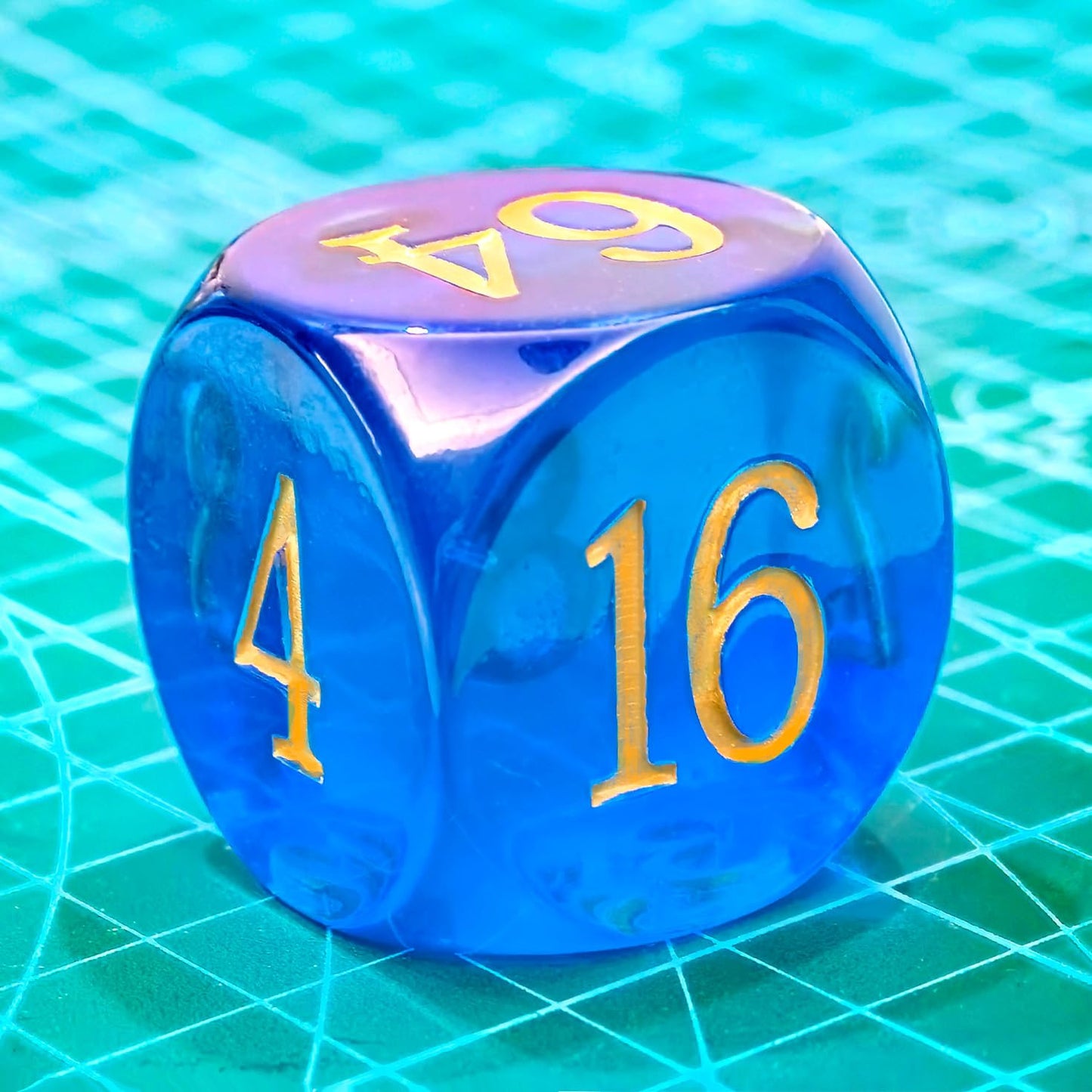 BESCON DICE 30MM Translucent Blue Backgammon Doubling Cube Dice - Large 1 3/16 Number Dice for Enhanced Gameplay