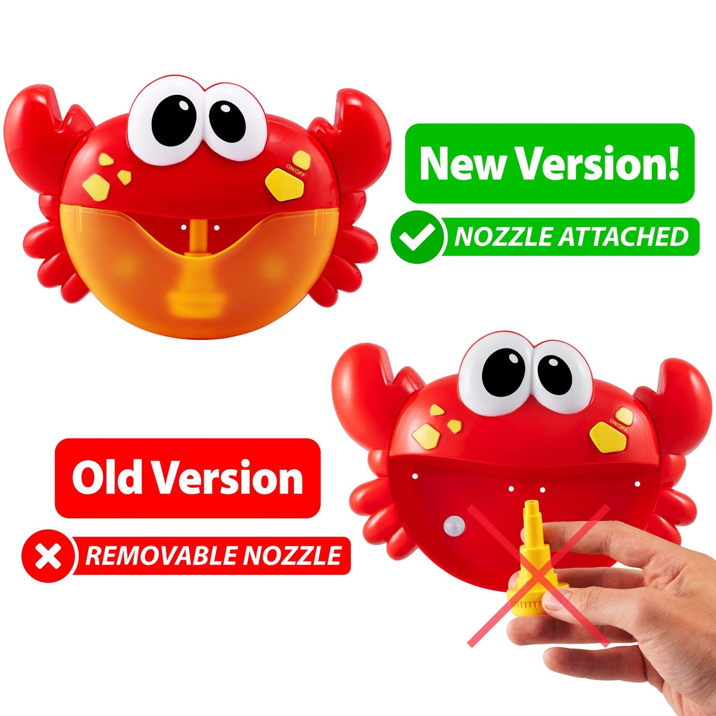 Chuchik Crab Bubble Bath Maker For The Bathtub. Blows Bubbles And Plays 24 Children’S Songs - Baby, Kids Bath Toys Makes Great Gifts For Toddlers - Sing-Along Machine (Light-Red)