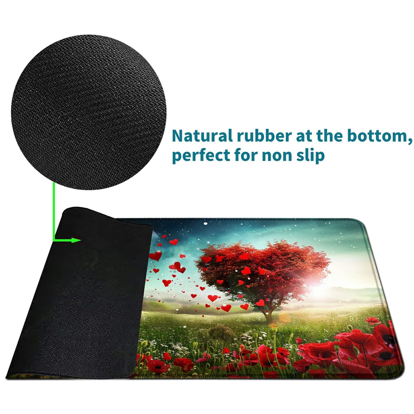 RWUTYTIUL Card Playmat 24 x 14 Inch with Tube Bag, Commander Deck Board MTG RPG CCG TCG Card Game Playing Desk Mat for Beginner,