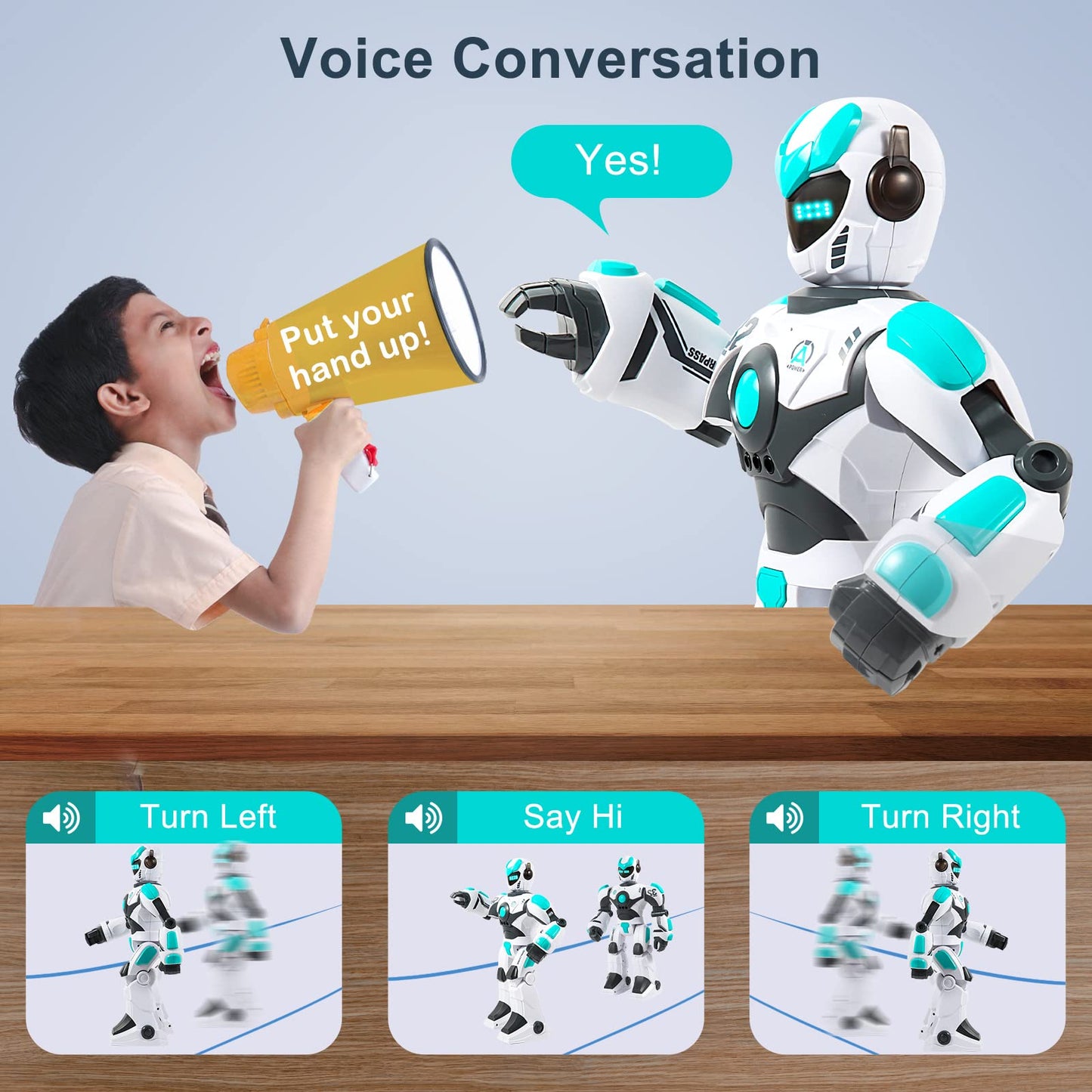 HPROMOT RC Robot Toy for Kids Remote Control Robot Toy, Smart Gesture Sensing Rechargeable & Programmable Robot Walking Dancing