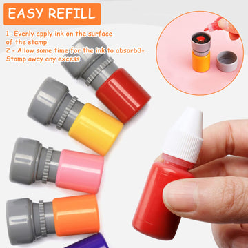 12 Sorted Teacher Stamps for Classroom, Self-Inking Rubber Colorful Teacher Stamps for Grading Homework, Mood Expressions Stamps