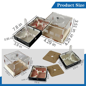Ants Footsteps Ant Farm Nest Kit - DIY Acrylic Terrarium for Live Ants, Nurturing Room & Water Tower, Size 03