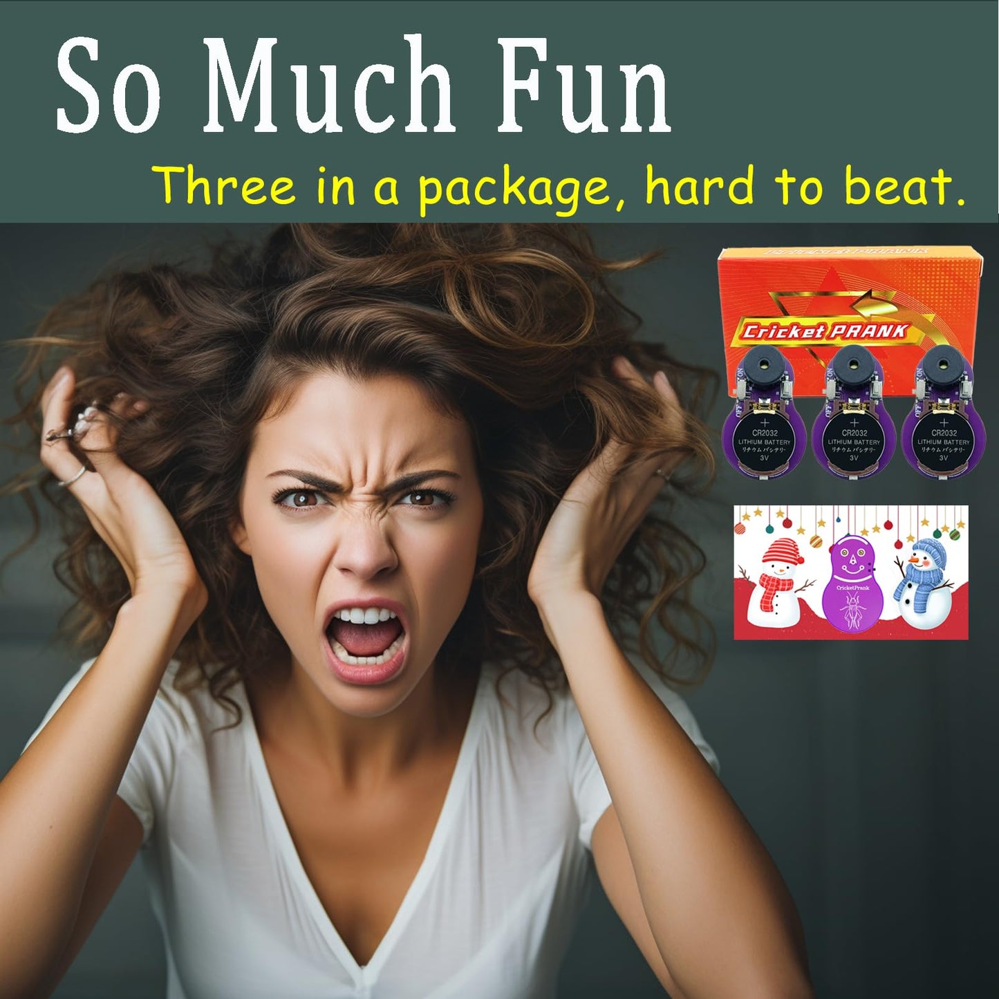 Cricketprank - Cricket Noise Maker Prank (3 Pcs), Beeping Several Months, Hidden Prank Noise Maker For Adults