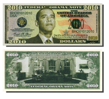 Barack Obama 2010 Federal Reserve Note - 10 Count with Bonus Clear Protector & Christopher Columbus Bill