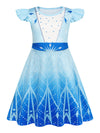 Sukyfecde Girls Princess Dresses Toddler Kids Costume Birthday Party Dress Halloween Cosplay Outfits Size 2t Blue