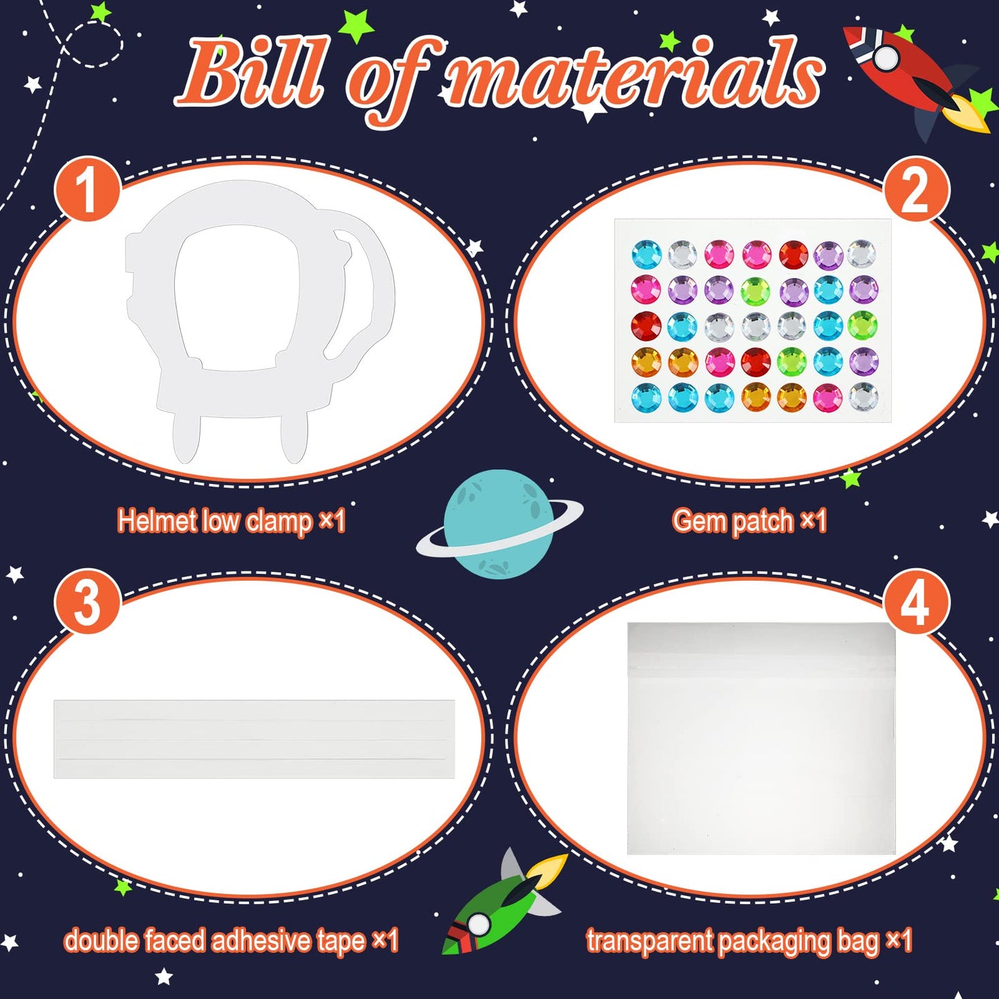 Sratte Color Your Own Astronaut Helmet DIY Paper Craft Kit for Children, 10 PCS Blank Masks, White Cardboard Material, Ideal Gif