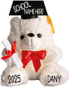 Personalized Graduation Teddy Bear Gifts 2025 for Her, for College, High School, 12 Inch - Cute Custom White Bear with Your Name