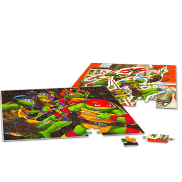Teenage Mutant Ninja Turtles Puzzle Sets For Kids - Bundle Include 2 Tmnt Puzzles, A 48 Pc And A 100 Pc, Tmnt Stickers, And More | Teenage Mutant Ninja Turtles Puzzle Kids
