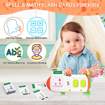 Talking Flash Cards For Toddlers, Cvc Word Games With 106 Sight Words, Math Flash Cards For Kids, Alphabet, Montessori Learning