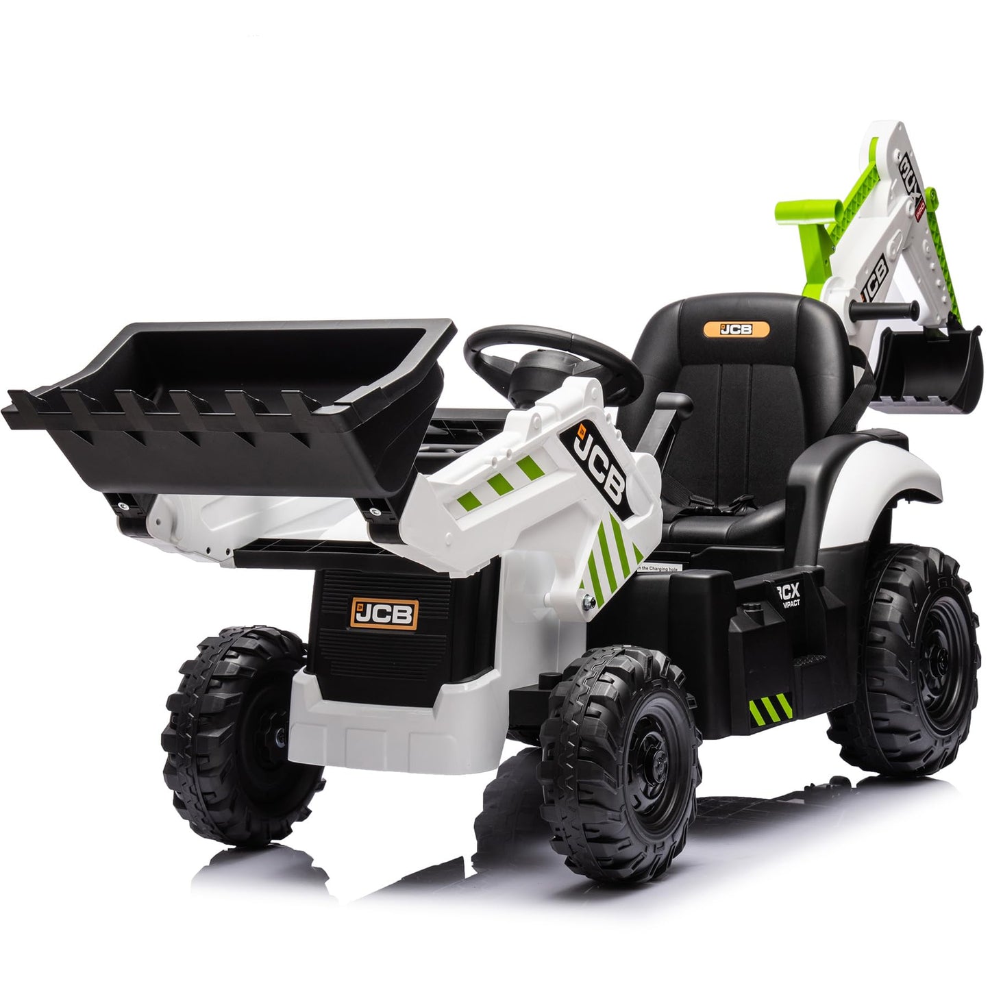 Neechipro 24V 3 In 1 Ride On Tractor, Excavator & Bulldozer For Kids, Licensed Jcb Electric Vehicle W/Remote Control, Front Load