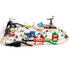 Joylike 153pcs Wooden Train Set Toy Train for Boys & Girls 6 Themed Scenarios Wooden Train Track for Toddlers & Kids Ideal Easter Birthday Gift Toy for Kids Compatible with Major Brands