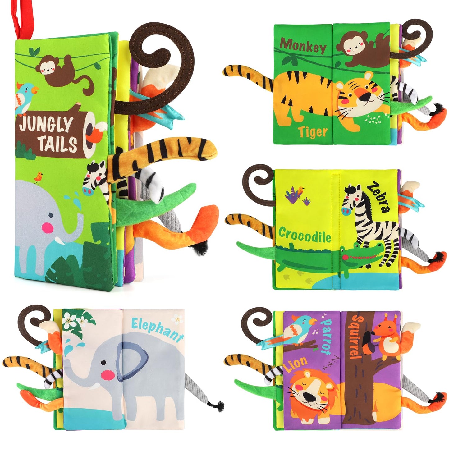 Beiens Baby Books Toys, Touch And Feel Crinkle Cloth Book For Infant Baby 0-3-6-12-18 Months, Early Development Interactive Stroller Soft Toys, Shower Gifts Christmas Stocking Stuffers For Boys Girls