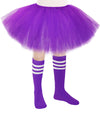 Zhanmai 5 Layered Tutu Skirt For Kids Tulle Tutu Skirt With Tube Socks Princess Runners Costumes Cosplay For Girls Kids (Purple,