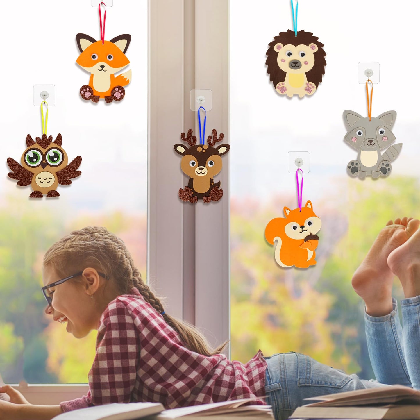 Fennoral 12 Pack Fall Craft Kit For Kids Make You Own Fall Animal Foam Stickers Fall Arts And Crafts Diy For Kids Boys Girls Par