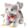 Cuteoy Walking Grey Cat Stuffed Animal Talking Wagging Nodding Educational Plush Kitty Toy Electric Interactive Animated Plushie