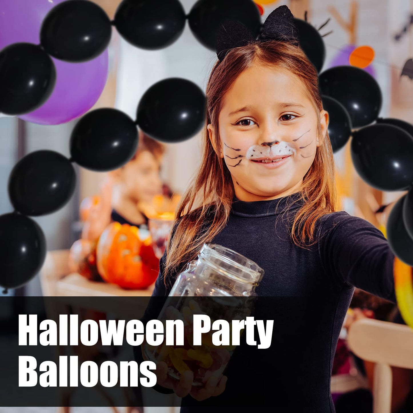 100 Pcs Link Balloon Linking Balloon Latex Linkable Balloons Connected Wedding Party Decoration (Black, 10 Inch)