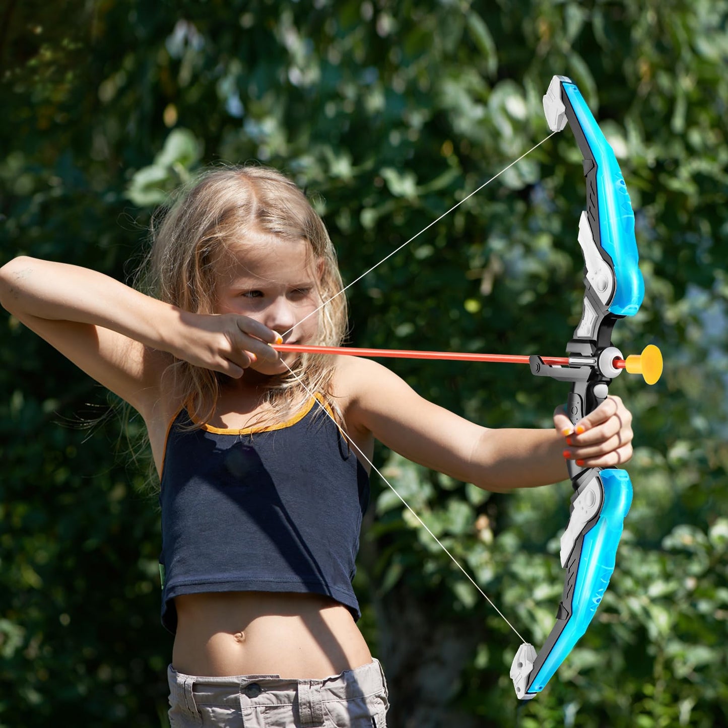 Temi 2 Pack Set Kids Archery Bow Arrow Toy Set Outdoor Hunting Play With 2 Bow 20 Suction Cup Arrows 2 Target & 2 Quiver, Led Light Up Function Toy, Outdoor Toys For Kids, Boys & Girls Ages 3-12