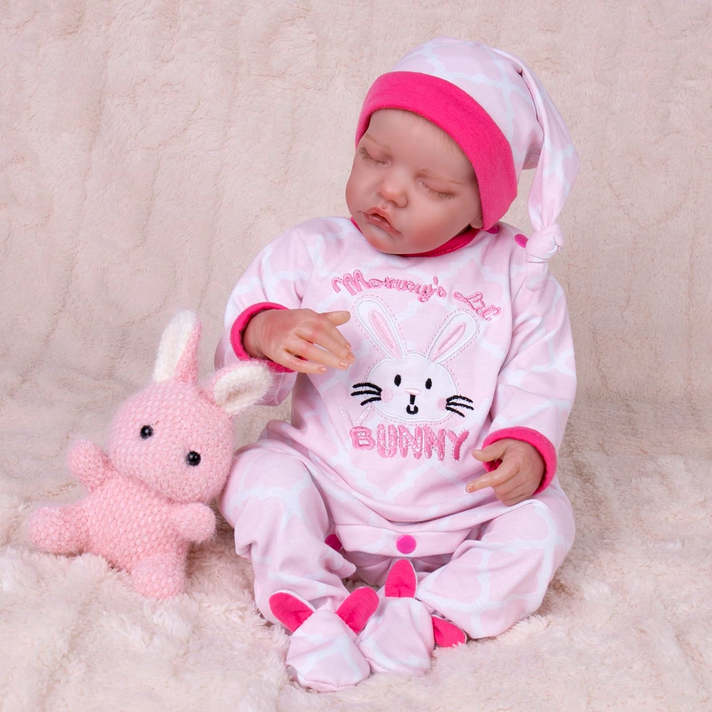 Aori Reborn Baby Dolls Clothes 20 Inch Pink Jumpsuit And Accessories For 17-20 Inch Reborn Doll Newborn Girl