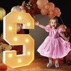 Imprsv Marquee Light Up Letter S, Art Craft Kit For Party Decorations, 3Ft White Foam Board Decor, Baby Shower, Wedding, Engagem