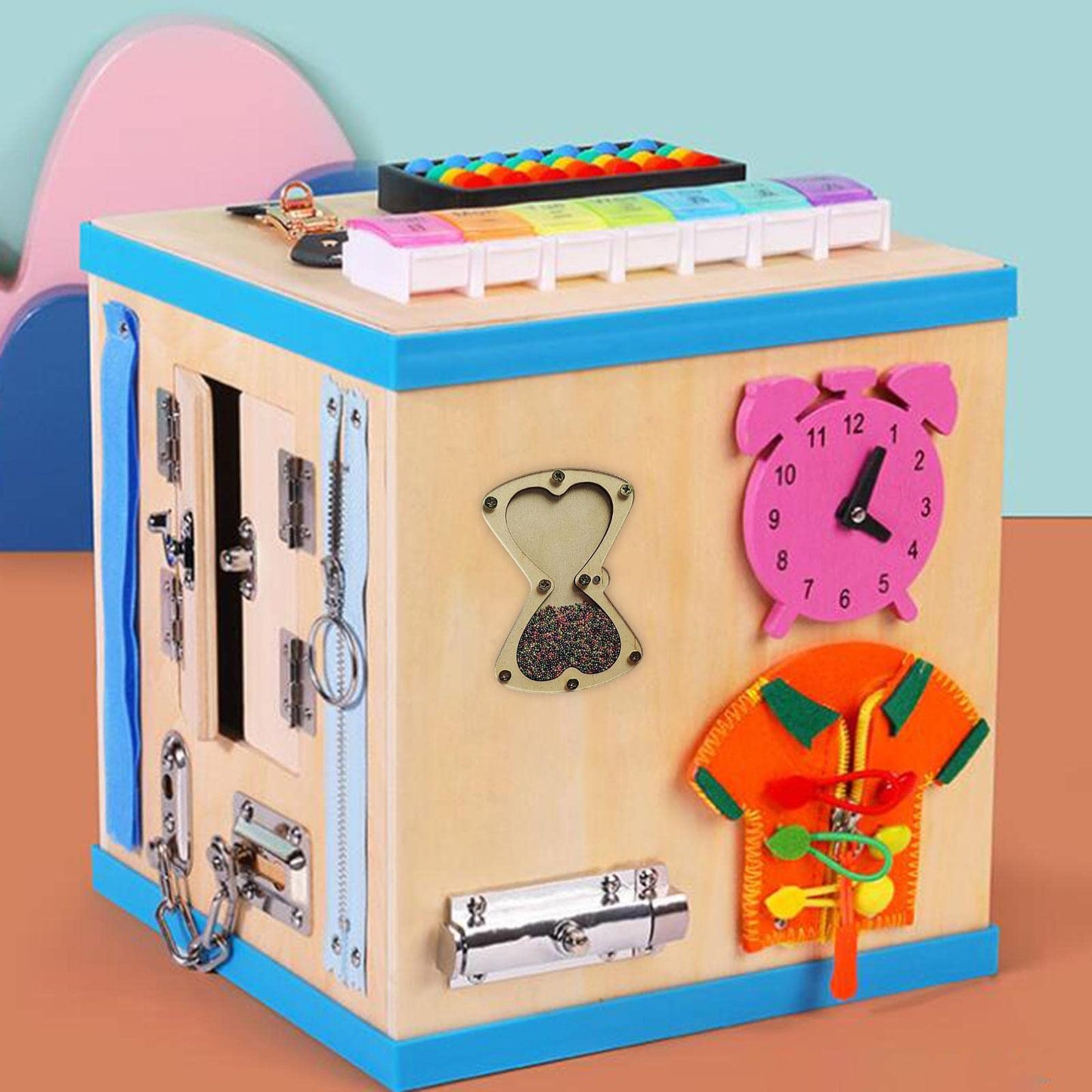 Merishopp Sensory Board Parts Multipurpose Diy Accs Puzzles For Kindergarten Nursery Hourglass| Baby Learning Toy | Infant Activ