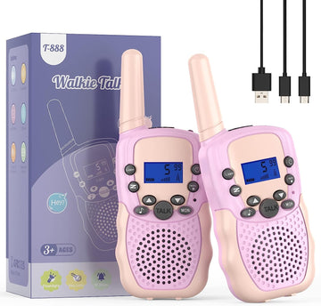 Toys For 3-12 Year Old Girls, Selieve 2 Pack Kids Walkie Talkies Rechargeable With 22 Channels, Led Flashlight And Vox Function,