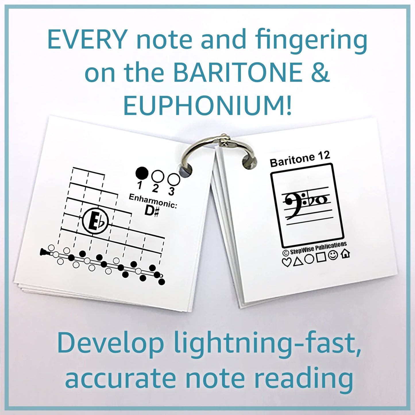 Music Flash Cards: Notes, Fingerings, & Music Theory (Euphonium/Baritone)
