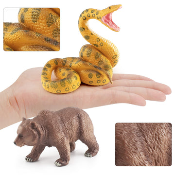 Bretoyin Forest Animal Figure Realistic Playset 10Pcs Woodland Animal Figurines Toys Set Cake Toppers School Project Diorama Mod