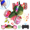 Terucle Dinosaur Remote Control Car, 2.4Ghz 4WD RC Cars with Dinosaur Sounds & Light Music, Gravity Gesture Sensing Remote Contr