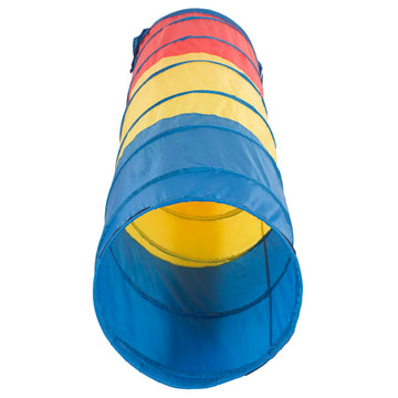 Pacific Play Tents Kids Find Me Multi Color 6 Foot Crawl Tunnel - Red, Yellow & Blue, 6L x 19T