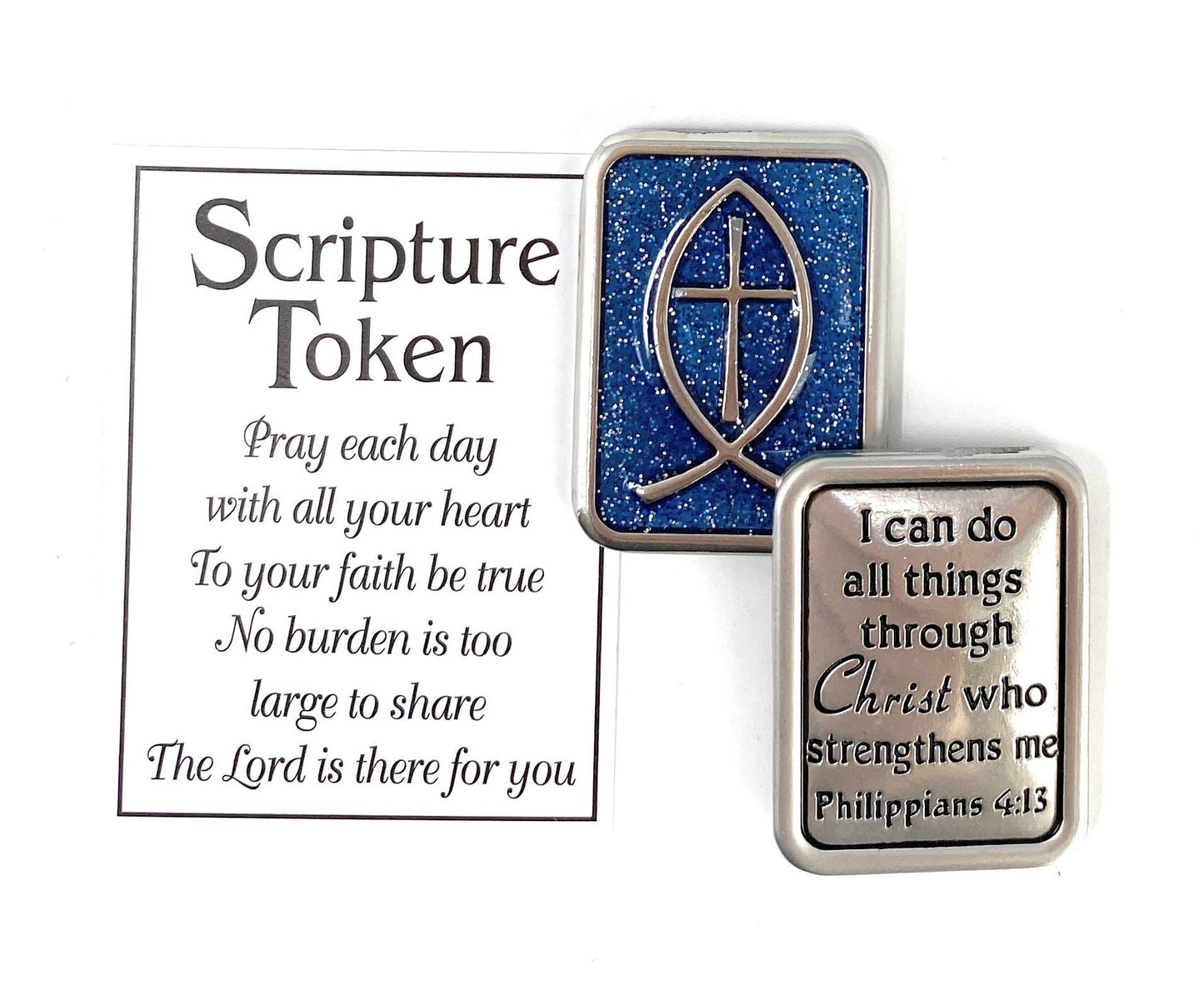 Ganz Holy Scripture Double Sided Pocket Charm with Story Card (Phil 4:13)