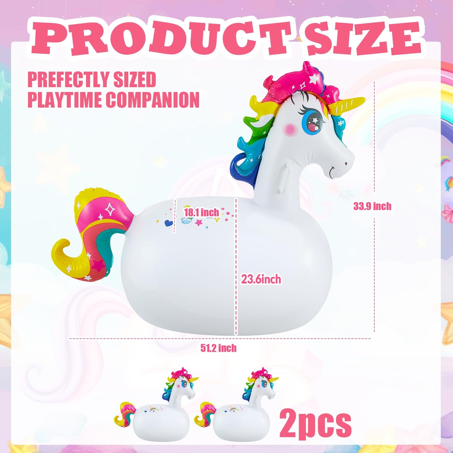 Hiboom 2 Pcs Giant Inflatable Hopping Toys 51 Inch Bouncer Animal Toys Ride On Toys Hopping Toys Hopper For Birthday Party Gifts