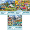 Bits And Pieces – Value Set Of Three Large 300 Piece Jigsaw Puzzles For Adults – Lake & New England Farm Jigsaw Puzzles By Ali Innis, Completed Puzzle Size: 18' X 24'