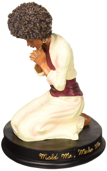 African American Expressions - Mold Me Make Me Figurine - African American Angel Figurine For Home Decor | Inspirational Black Angel Statue With Praying Hands