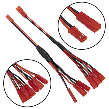 8Pcs JST Plug Y Splitter,JST to JR Male Female Wire Adapter JST Y-Harness Connectors Parallel Extension Cable Compatible with Tr