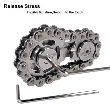 ILYMB Chain Gear Fidget Spinner, Metal Sprocket Chain Fidget Toy, Stress Anxiety Relief Fidget Toy, Bike Chain Gears Novelty Toy