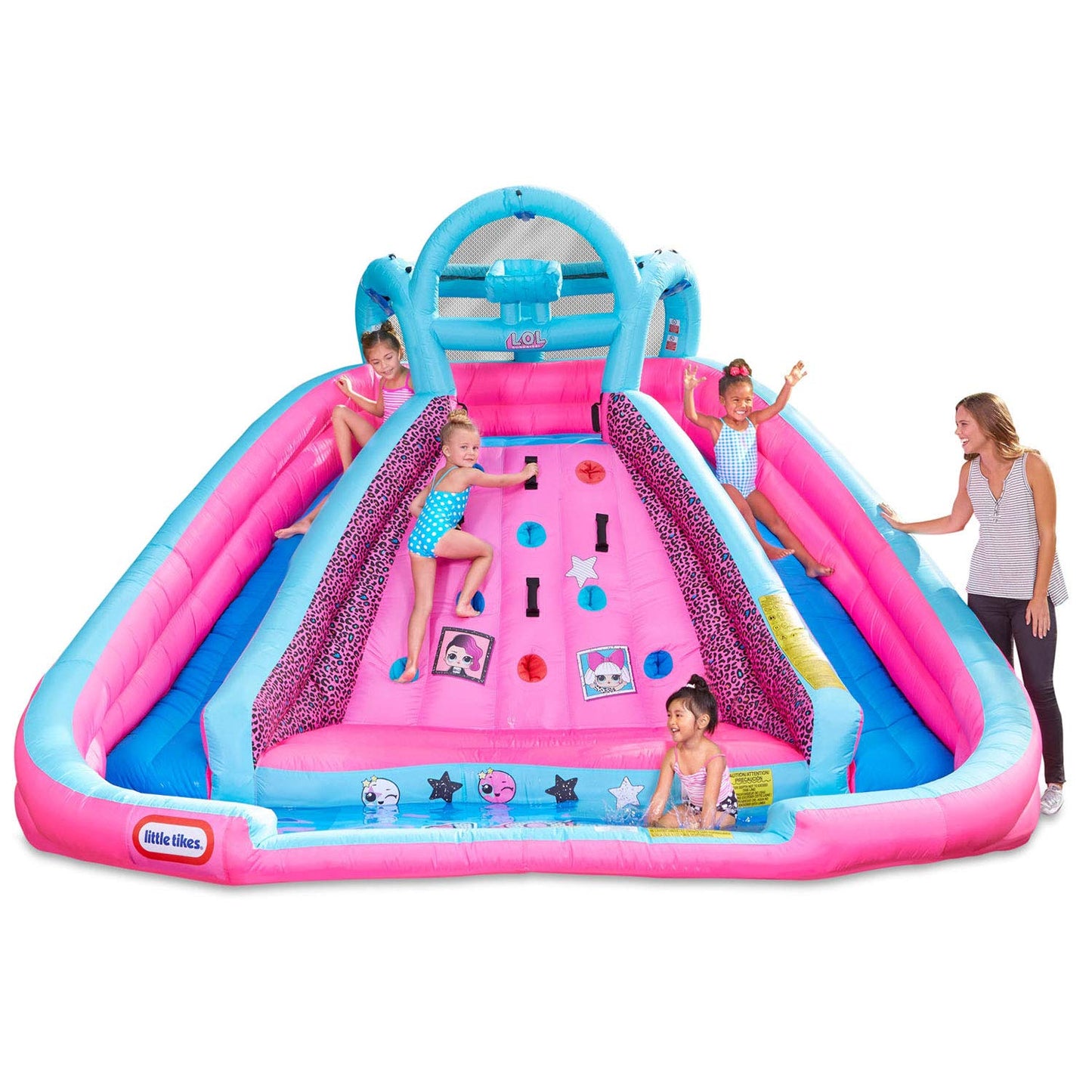 L.O.L. Surprise Inflatable River Race Water Slide With Blower