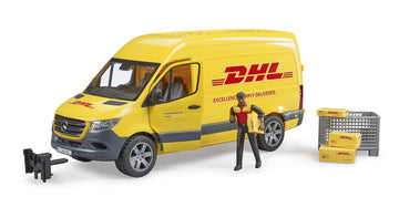 Bruder MB Sprinter Delivery Van with Driver Figure, Pallet Cage & Packages, Model 02671, Plastic