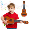 Woozettn Kids Toy Ukulele Guitar - 17" Classical 4-String Educational Musical Toy for Toddlers, Wood Color, Plastic Material