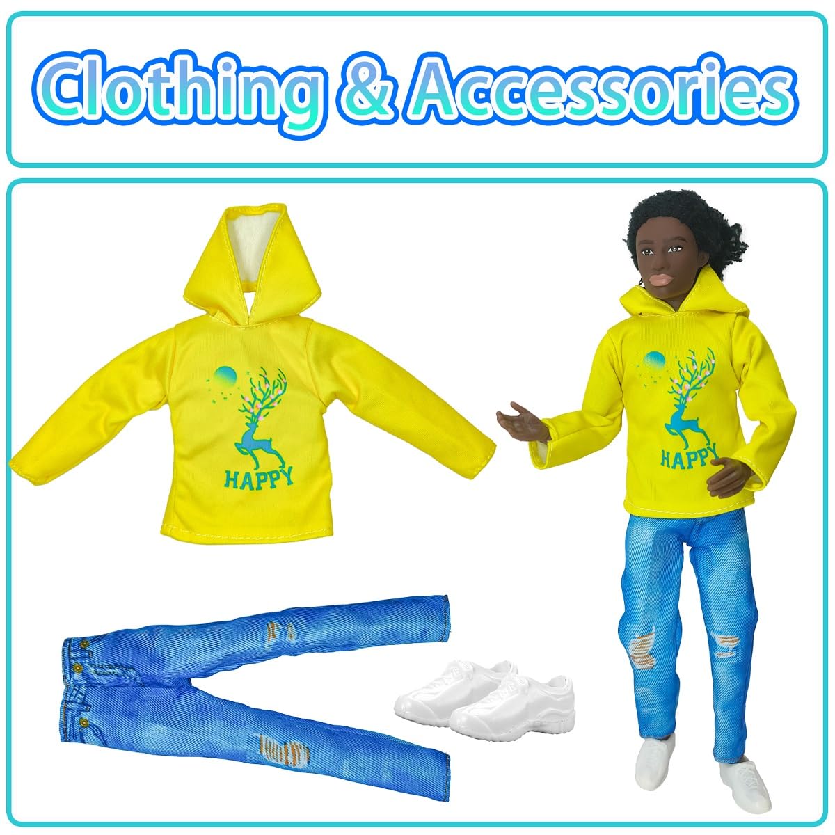 Flfuatt Stylish Fashions Girls Doll Toys, The Ultimate Fashionista Doll For Trendy Kids, 11.5 Inch Fashion Doll (F Edition)